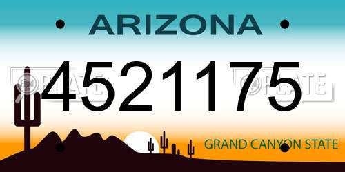4521175 Arizona License Plate