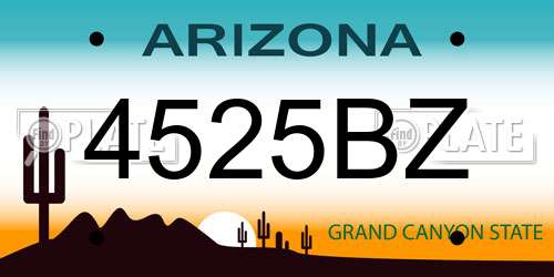 4525BZ Arizona License Plate