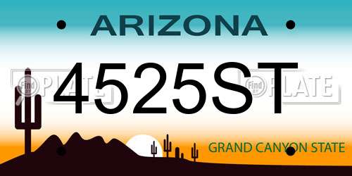 4525ST Arizona License Plate