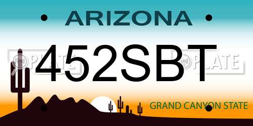 452SBT Arizona License Plate