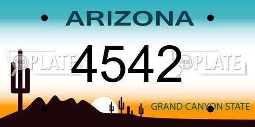 4542 Arizona License Plate