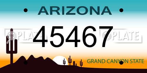 45467 Arizona License Plate