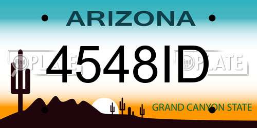 4548ID Arizona License Plate