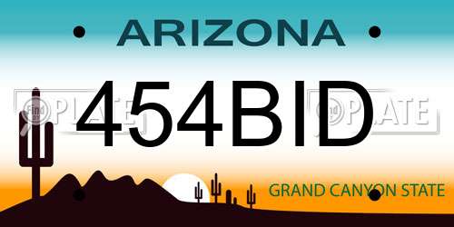 454BID Arizona License Plate