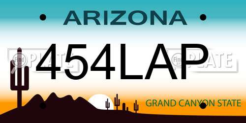 454LAP Arizona License Plate