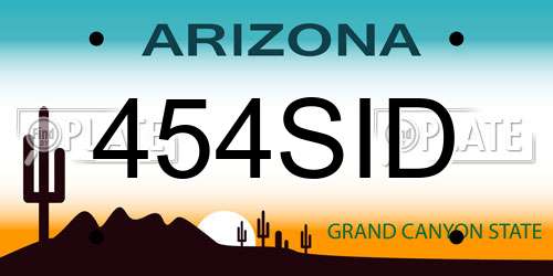 454SID Arizona License Plate