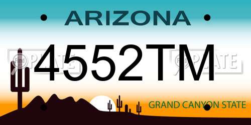 4552TM Arizona License Plate