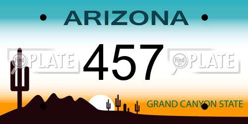 457 Arizona License Plate