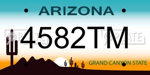 4582TM Arizona License Plate