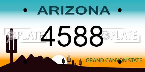 4588 Arizona License Plate