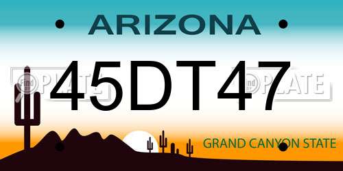 45DT47 Arizona License Plate