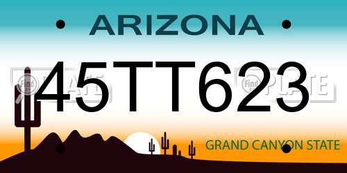 45TT623 Arizona License Plate