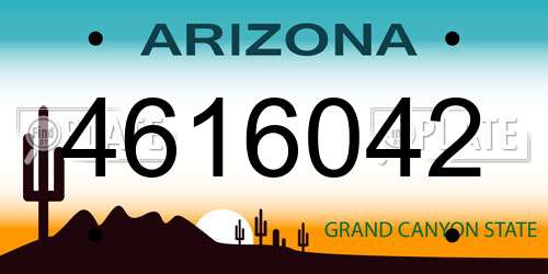 4616042 Arizona License Plate