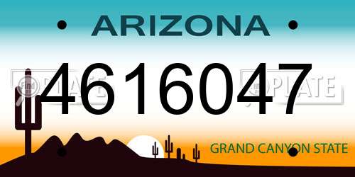4616047 Arizona License Plate