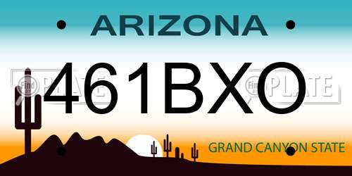 461BXO Arizona License Plate