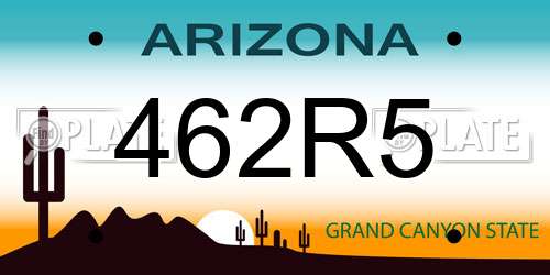 462R5 Arizona License Plate