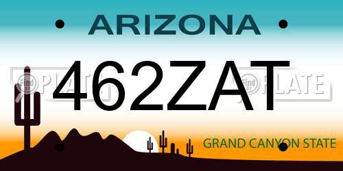 462ZAT Arizona License Plate
