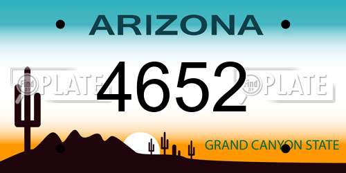 4652 Arizona License Plate