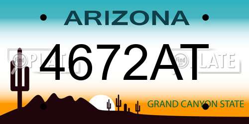 4672AT Arizona License Plate