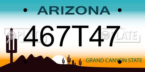 467T47 Arizona License Plate