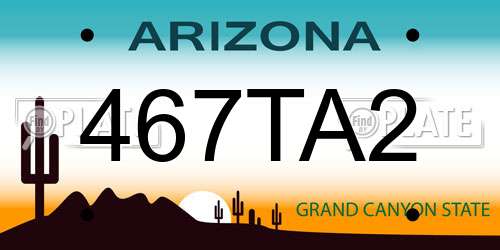 467TA2 Arizona License Plate