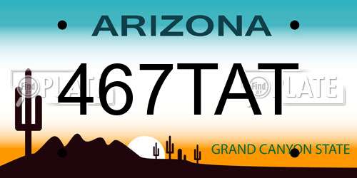 467TAT Arizona License Plate