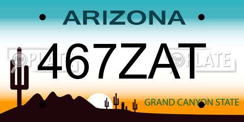 467ZAT Arizona License Plate