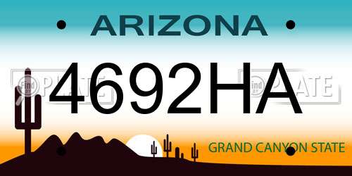 4692HA Arizona License Plate