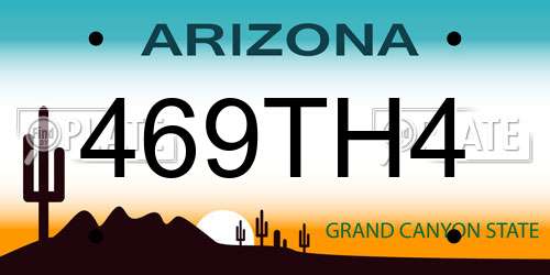 469TH4 Arizona License Plate