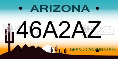 46A2AZ Arizona License Plate