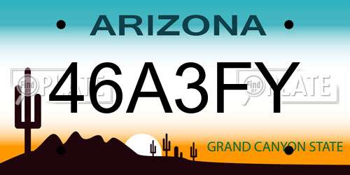 46A3FY Arizona License Plate