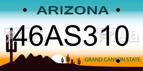 46AS310 Arizona License Plate