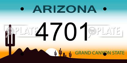 4701 Arizona License Plate