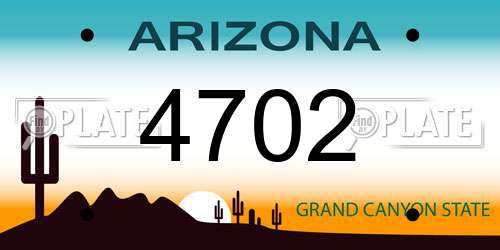 4702 Arizona License Plate