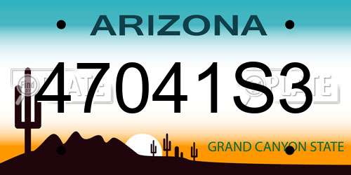 47041S3 Arizona License Plate