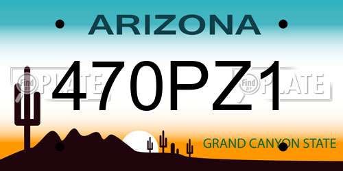 470PZ1 Arizona License Plate