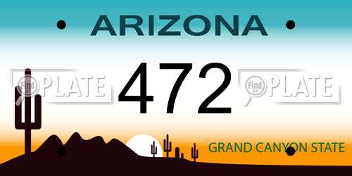 472 Arizona License Plate