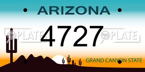 4727 Arizona License Plate
