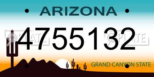 4755132 Arizona License Plate