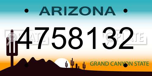 4758132 Arizona License Plate