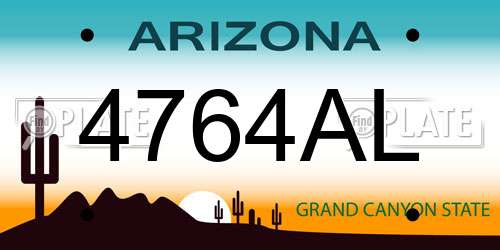 4764AL Arizona License Plate
