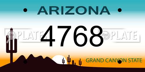 4768 Arizona License Plate