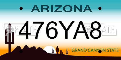 476YA8 Arizona License Plate