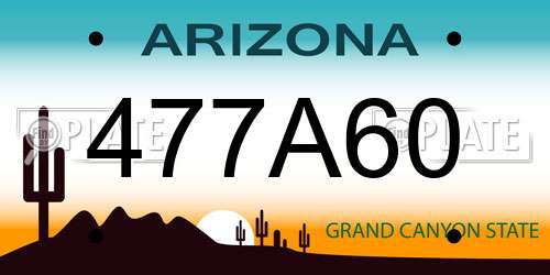 477A60 Arizona License Plate