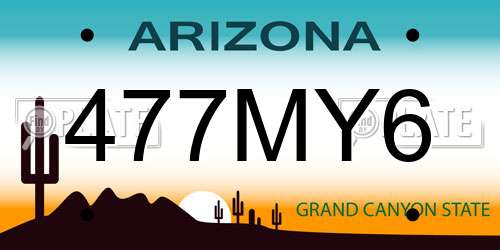477MY6 Arizona License Plate
