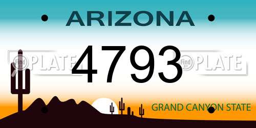 4793 Arizona License Plate