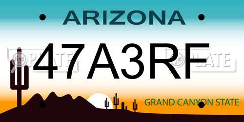 47A3RF Arizona License Plate
