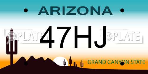 47HJ Arizona License Plate