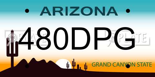 480DPG Arizona License Plate