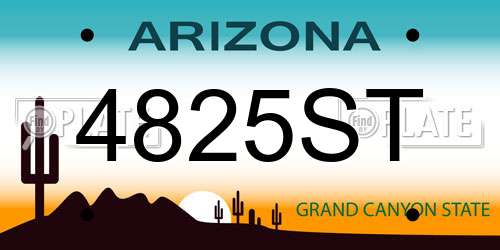 4825ST Arizona License Plate